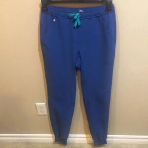 FIGS Blue Jogger Scrub Pants w/Front & Back Pockets Drawstring Elastic Waist-XS